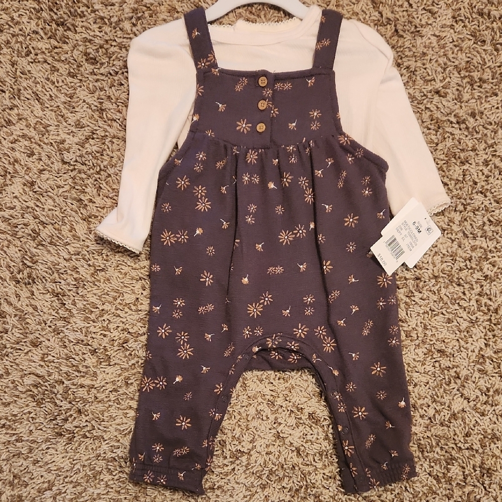 Floral Baby Jumpsuit with White Top